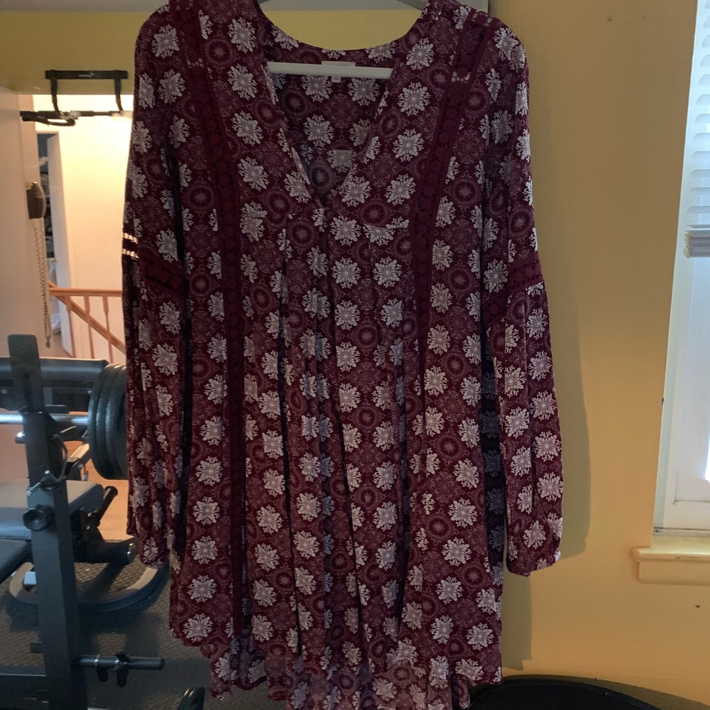 Red and white dress